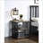 Zudora Industrial Antique Oak and Black Nightstand with 2 Open Compartments