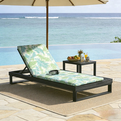 Chaise longue noire en bois d'acacia