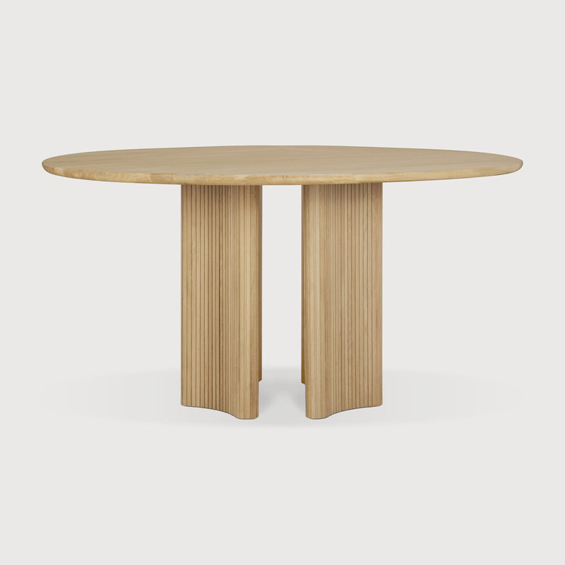 Roller Max Round Solid Wood Dining Table, Natural