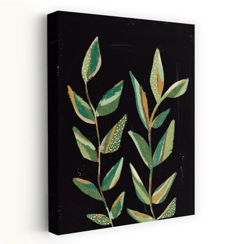 «Green Stems» 1, art abstrait contemporain contemporain naturel, 24" H x 16" W