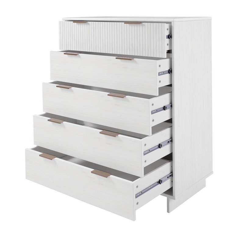 Commode 38 "Granville en blanc (5 tiroirs), Blanc