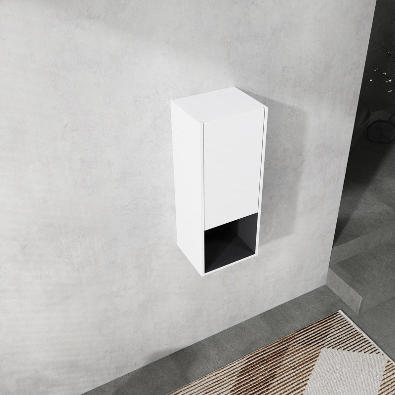 12" Bathroom Side Cabinet,Soft Close Doors,Float Mounting Design,(KD-Packing)