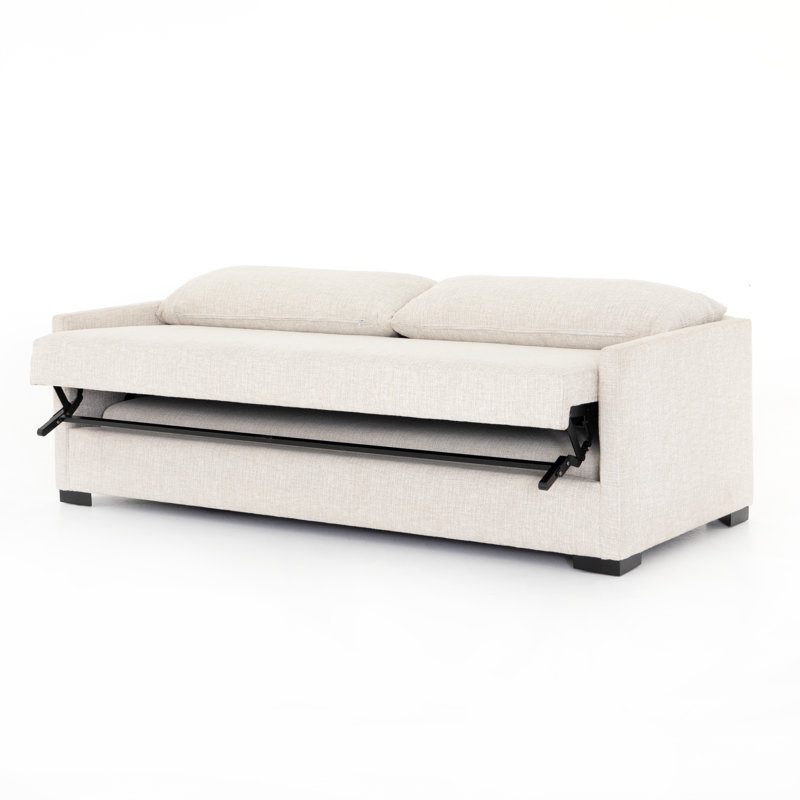 Canapé-lit à accoudoirs carrés 86 po Cascade, Neige Alameda, H 33 po x l 86,5 po x P 38 po