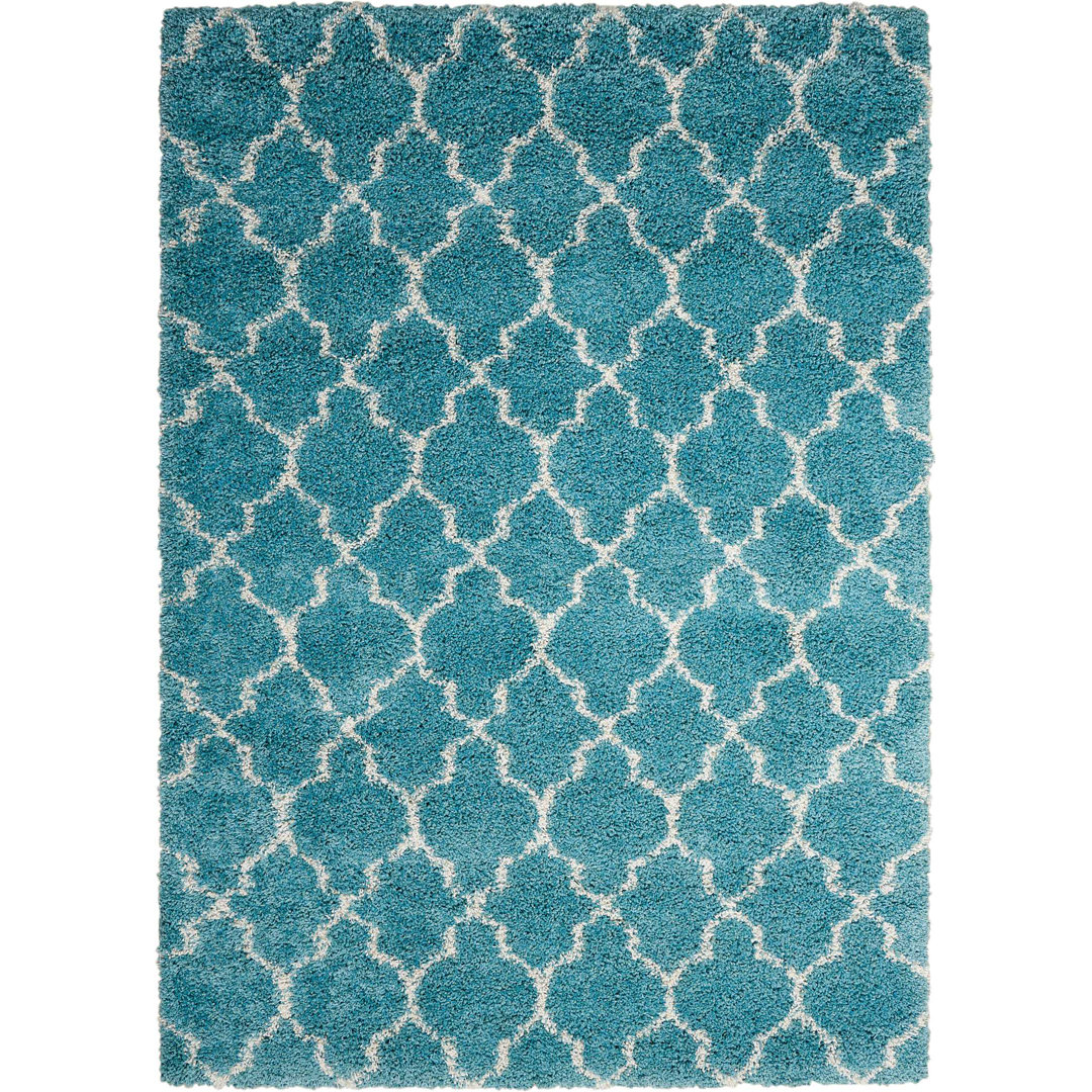 Bertrande Geometric Aqua Area Rug Winston Porter Rug 
