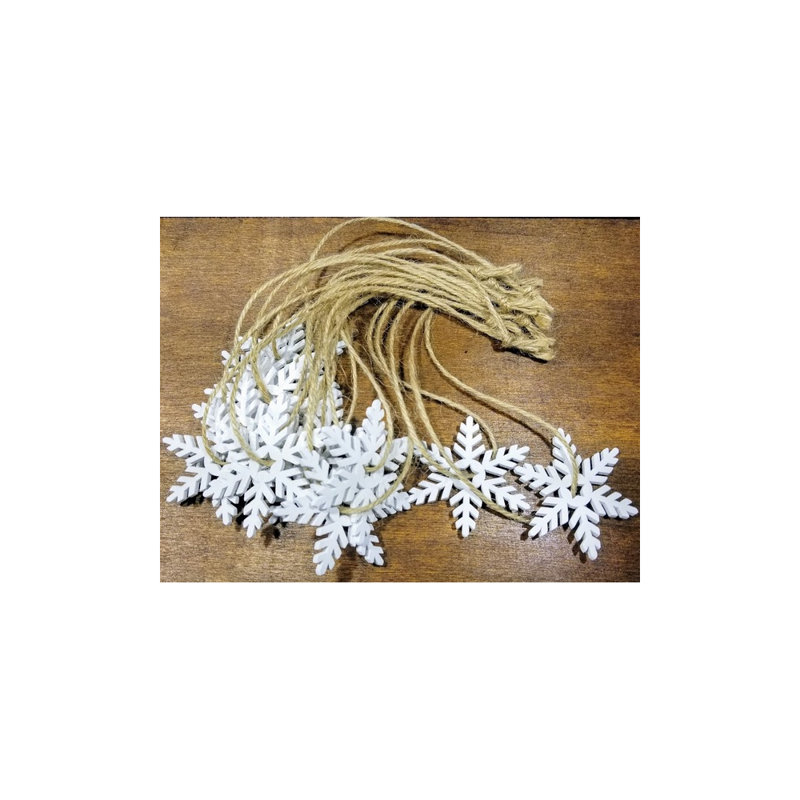 Figurine suspendue flocon de neige en bois