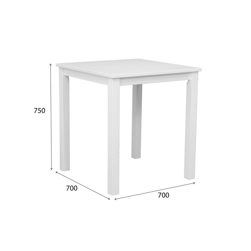 Seandrea Solid Wood Dining Table, White