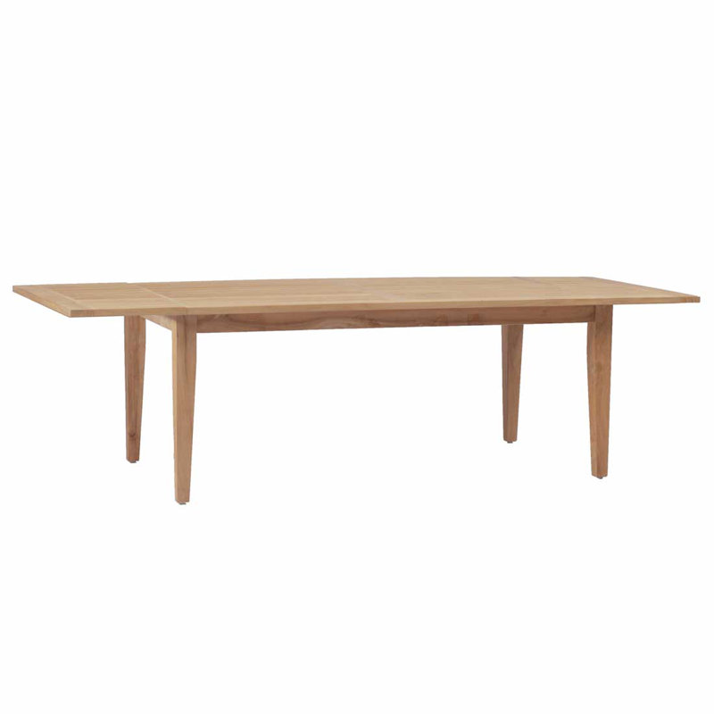 Teak Extension Farm Table W/ Hole - Natural Teak, Natural Teak