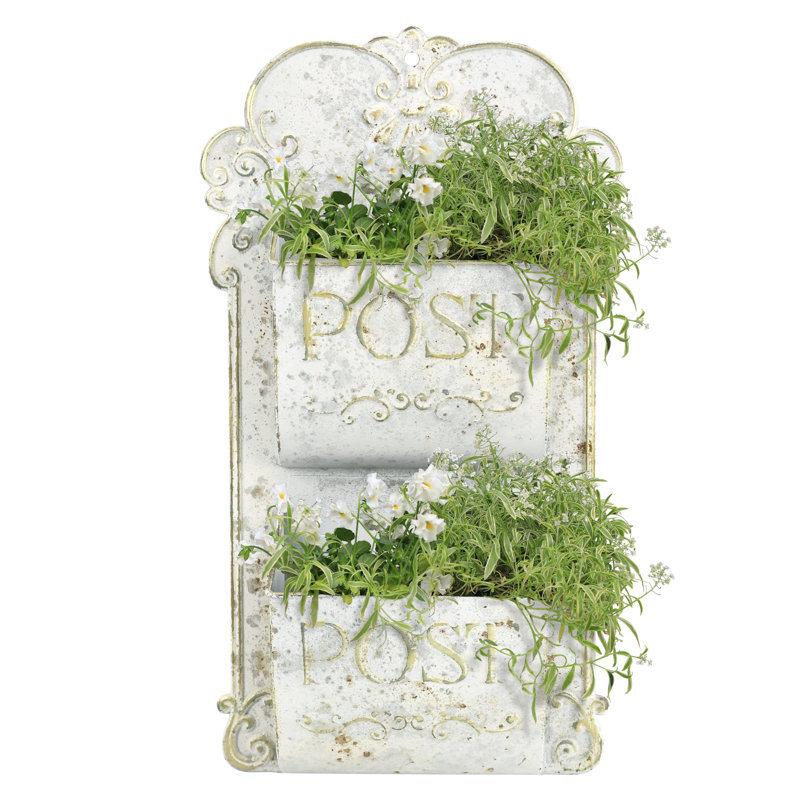 Vintage Metal Wall Planter for Outdoor/Indoor Plants,Planter for Faux Flowers Plants Dispaly,Wall Storage Organizer for Letters Post Card