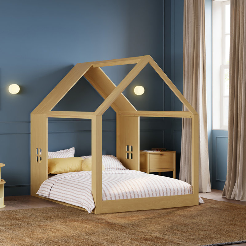 Uchi Montessori-Inspired House Full Bed, Natural Walnut, Full