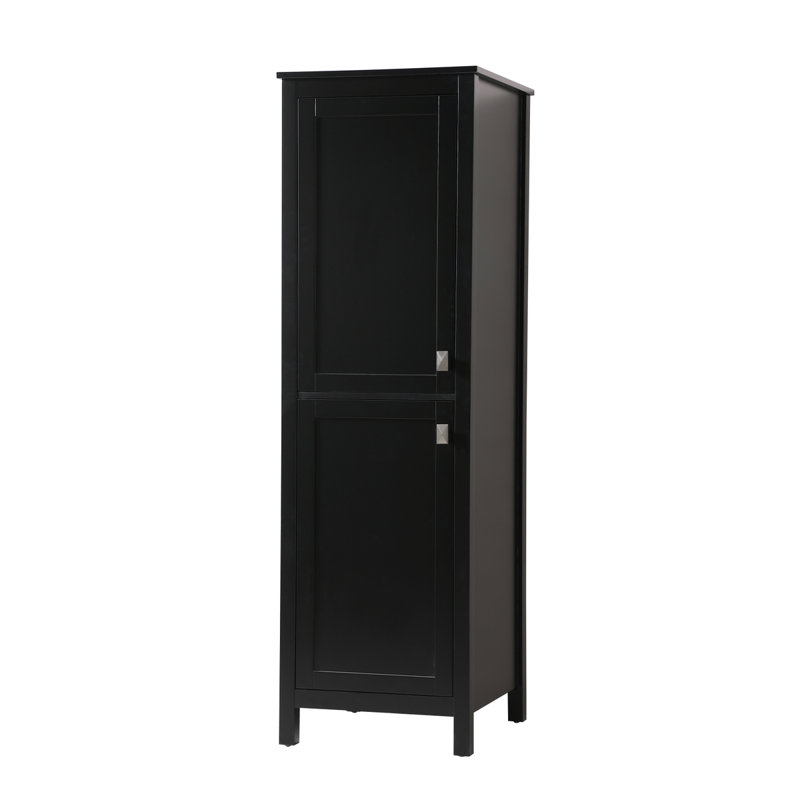 Rangement pour salle de bain Destinymarie, Noir / Nickel brossé, H 65 po x l 20 po x P 22 po