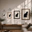 Silent Black Cat Minimalist - Framed Print-635846641-635846640