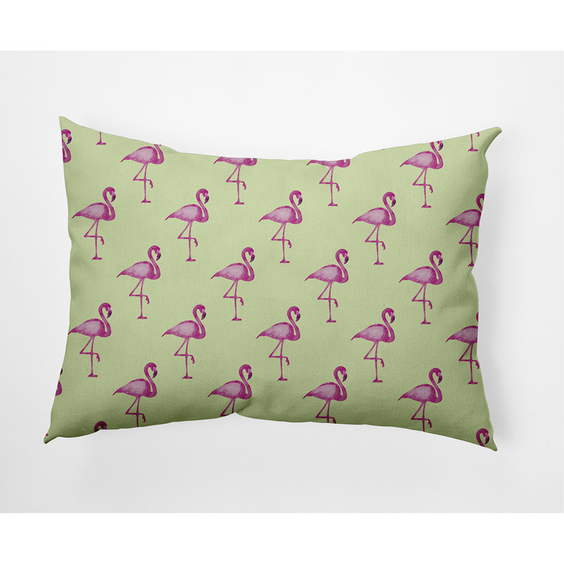Housse de coussin rectangulaire en coton Flamingo, Vert clair