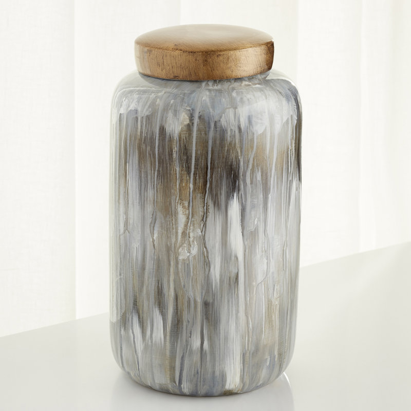 Spirit Ceramic / Porcelain Decorative Urns & Jars, 7" H x 9.75" W x 9.75" D