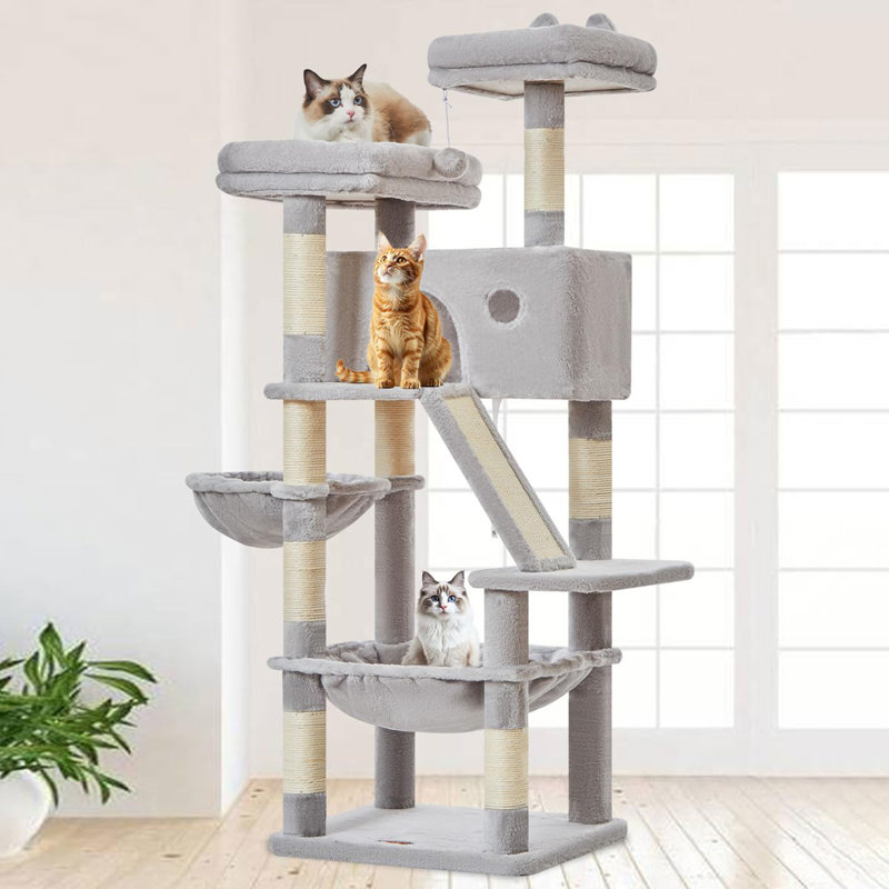 146.5cm H Cat Tree, Light Grey