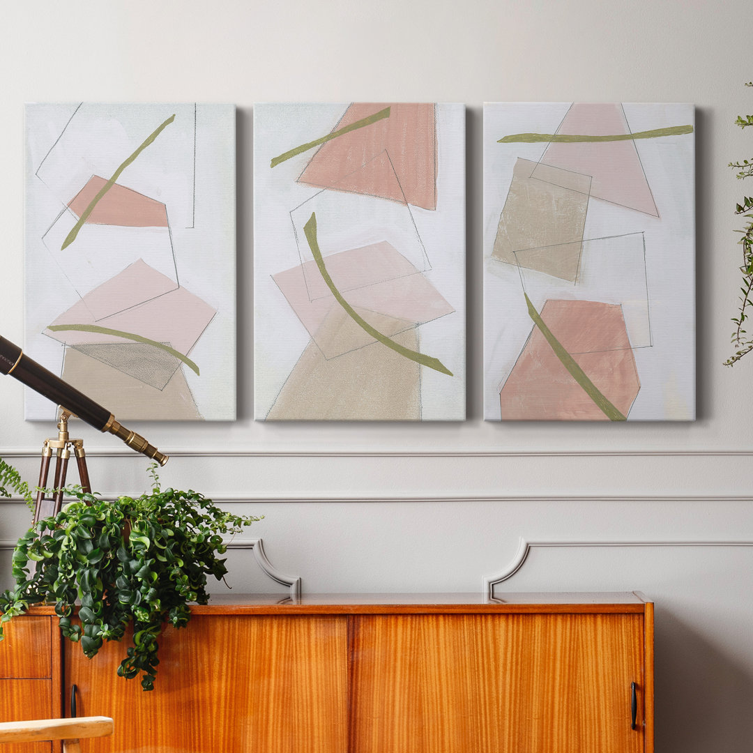 " Nude Gold Shapes II " 3 - Pieces Mercury Row®