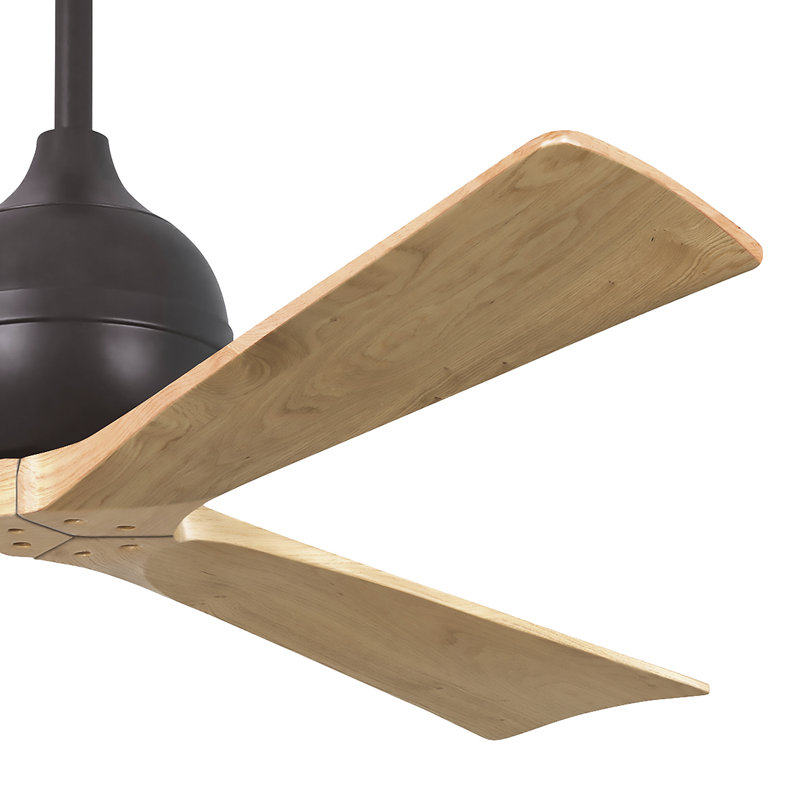 60" Irene Paddle 3 Blade Ceiling Fan, Textured Bronze, 60", Light Maple Tone