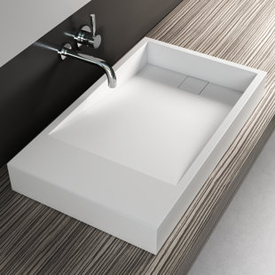 Lavabo simple en composite d'acrylique blanc mat Cantrio de 30 po x 18 po Cantrio