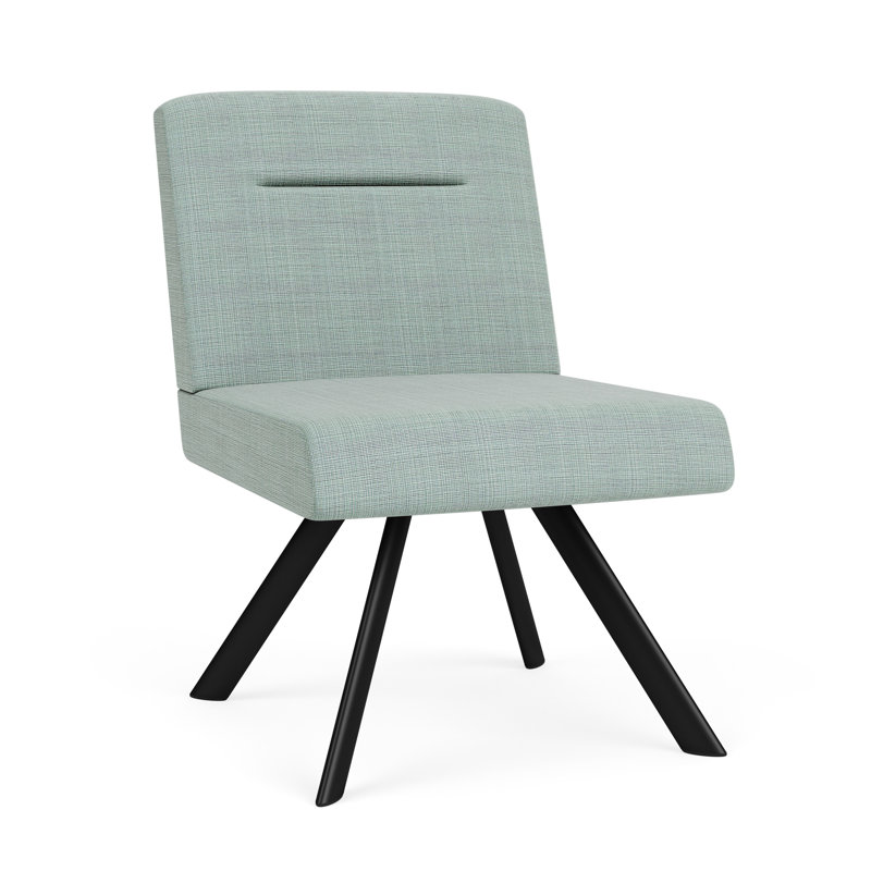 Fauteuil d'invité Willow, Noir, Chambray écume de mer