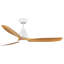 Ventilateur de plafond d'intérieur YUHAO de 52 pouces avec DEL intégrées - blanc mat avec pales à grain de bois brun antique
