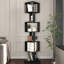 Bibliothèque à 6 niveaux avec rotation à 360 degrés - Simple, pour la décoration intérieure, grande capacité de rotation des espaces de vie, facile à installer, noir-123331956