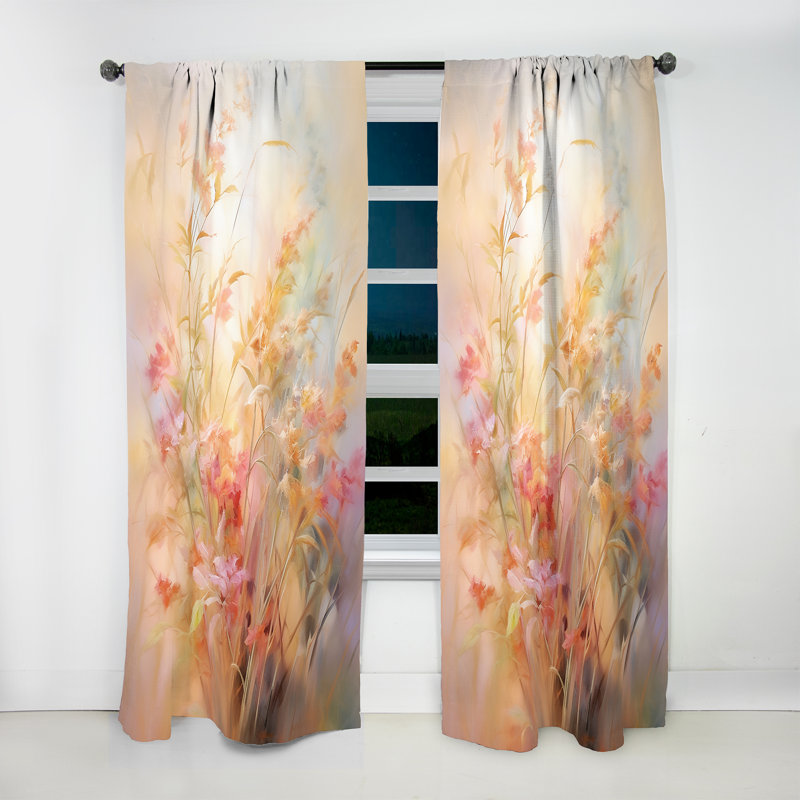 Rideau en velours traditionnel Edelt Plants Romantic Impression II - obscurcissant - 1 panneau, L 52 po x L 95 po