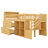 Wood Low Loft Bed with Stairs-1978740945
