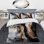 Ensemble de housse de couette en microfibre / polyester Black Gold Marble Splash I Bedding