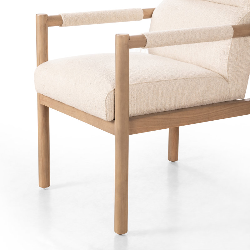 Kiano Upholstered Arm Chair, Beige Fabric