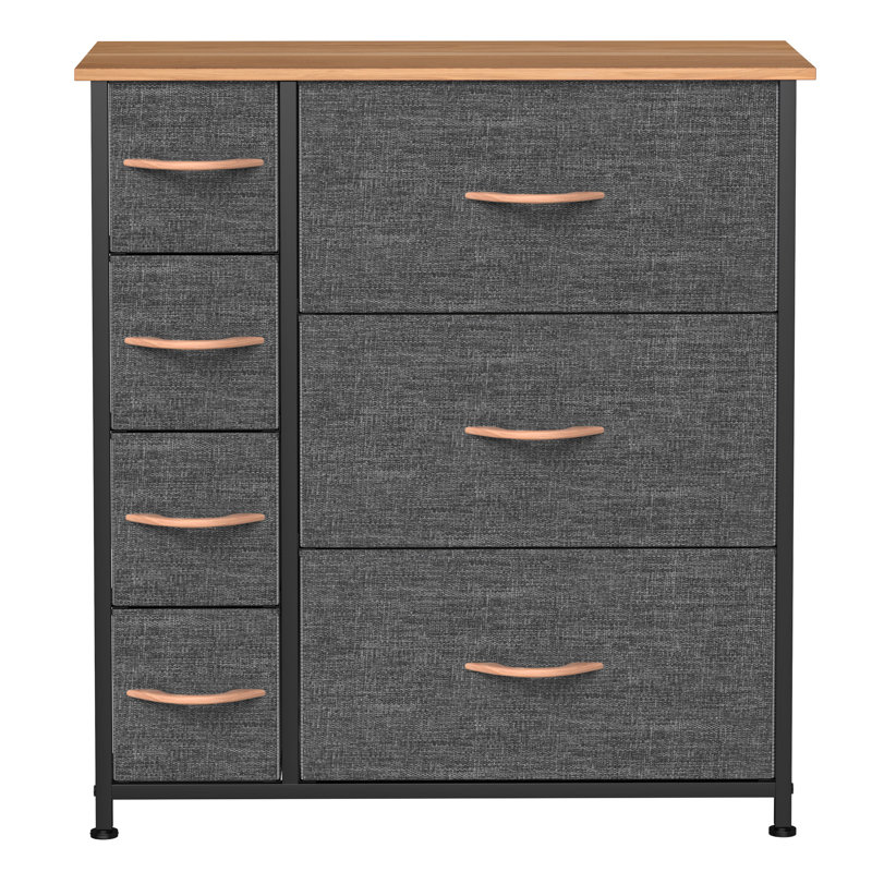 7 Drawer 63.5Cm W Chest of Drawers, Black/Brown