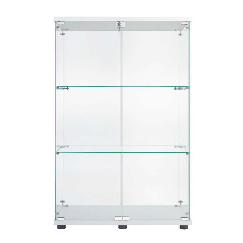 Vitrine à deux portes avec 3 tablettes, Blanc