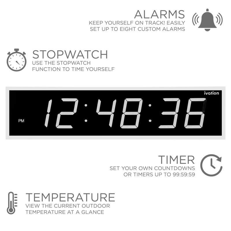 Metal Wall Clock, White