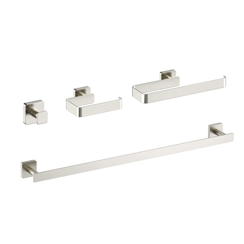 Blaze 4 - Piece Bathroom Hardware Set, Brushed Nickel
