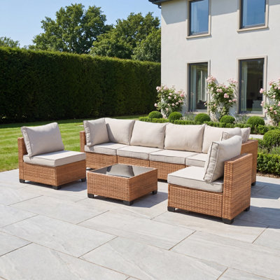 Saviano 6 Seat Modular Rattan Conversation Set