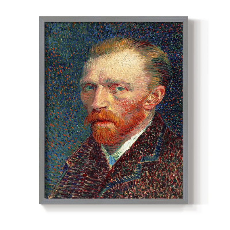 Reproduction encadrée vintage en bois massif avec impression de portrait rétro XXXII, H 15 po x l 12 po, Gris