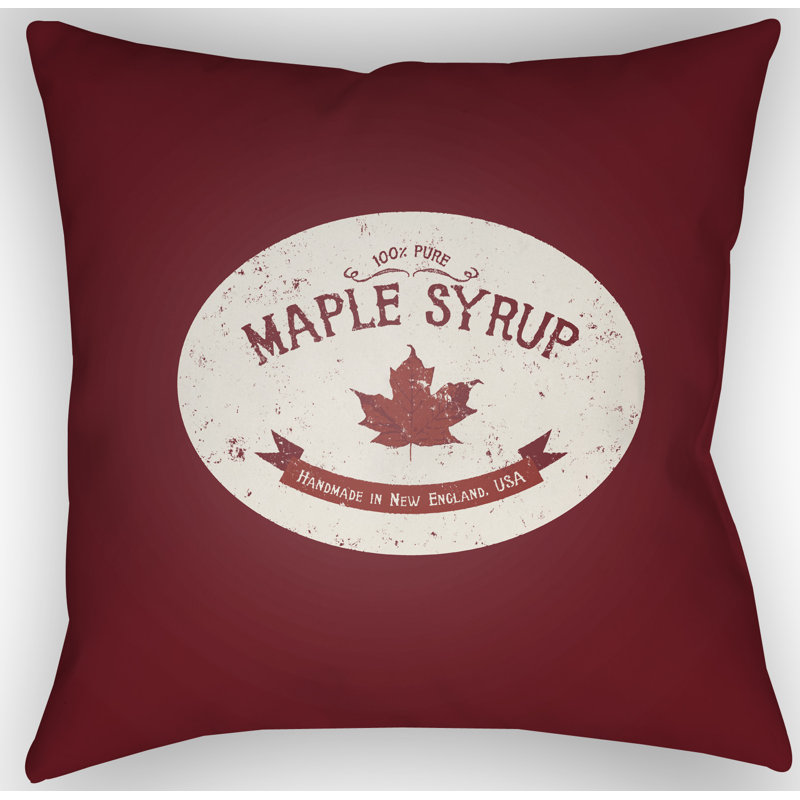  Indoor/Outdoor Throw Pillow, 18" H x 18" W x 4" D, Red/White