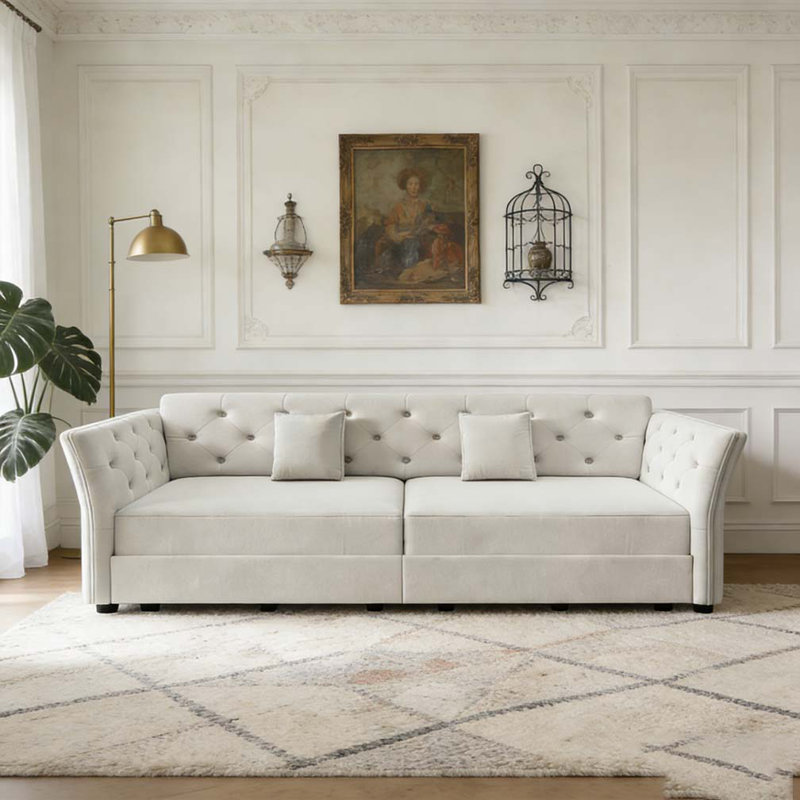 Grand canapé-lit 74,4 po, Gris clair