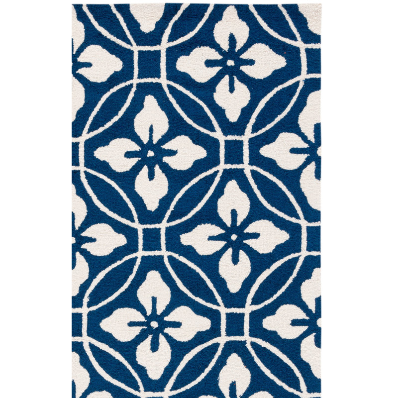 Berchmans Hand Hooked Performance Geometric Rug, Rectangle 3'6" x 5'6"