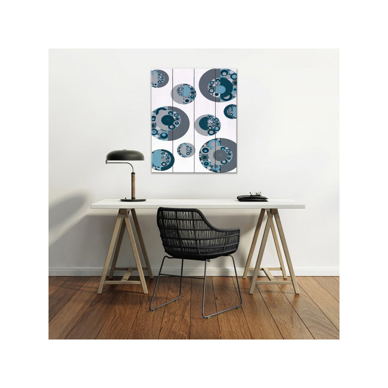« circle around », reproduction de peinture à l’aquarelle, H 36 po x l 24 po x P 1,5 po, Toile tendue