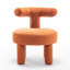 Fauteuil demi-tonneau en velours Bula-295063040