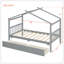 Lit simple en bois avec tiroirs, gris-129747094
