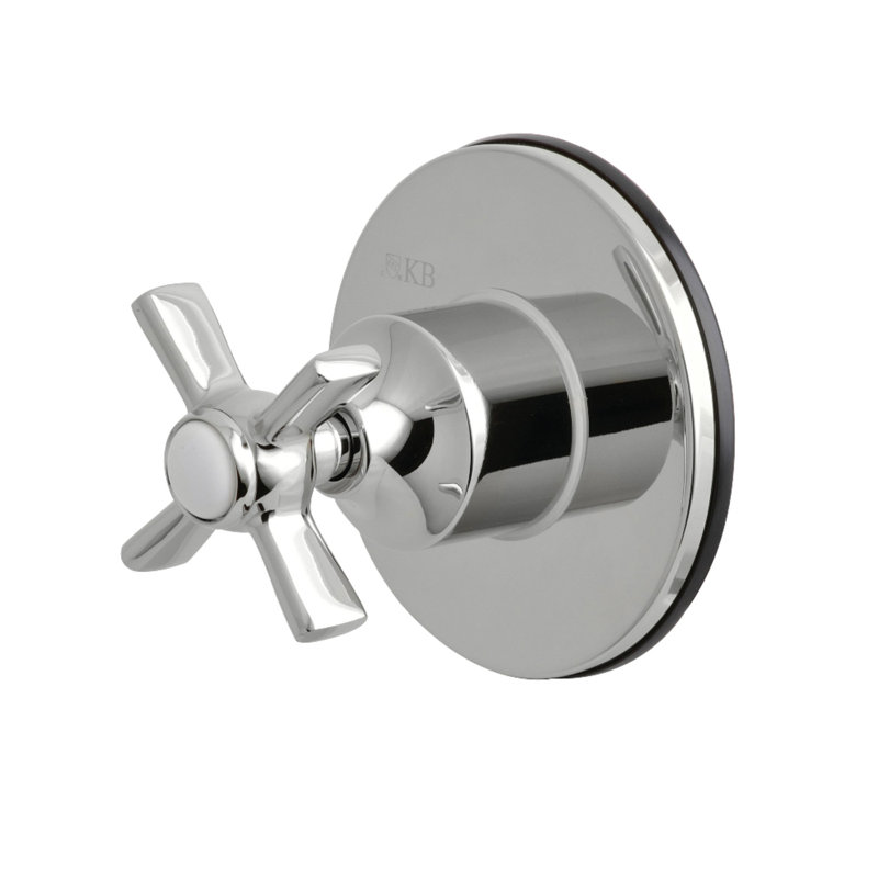 Kingston Brass Single-Handle Wall Mount Three-Way Diverter Valve with Trim Kit, Polished Chrome