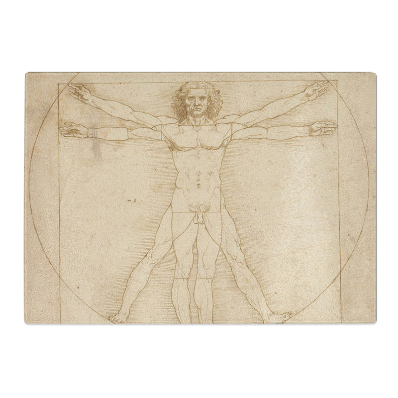 Vitruvian Man Vol.2 by Leonardo Da Vinci Chopping Board, 0.4cm H x 20cm W x 28.5cm L