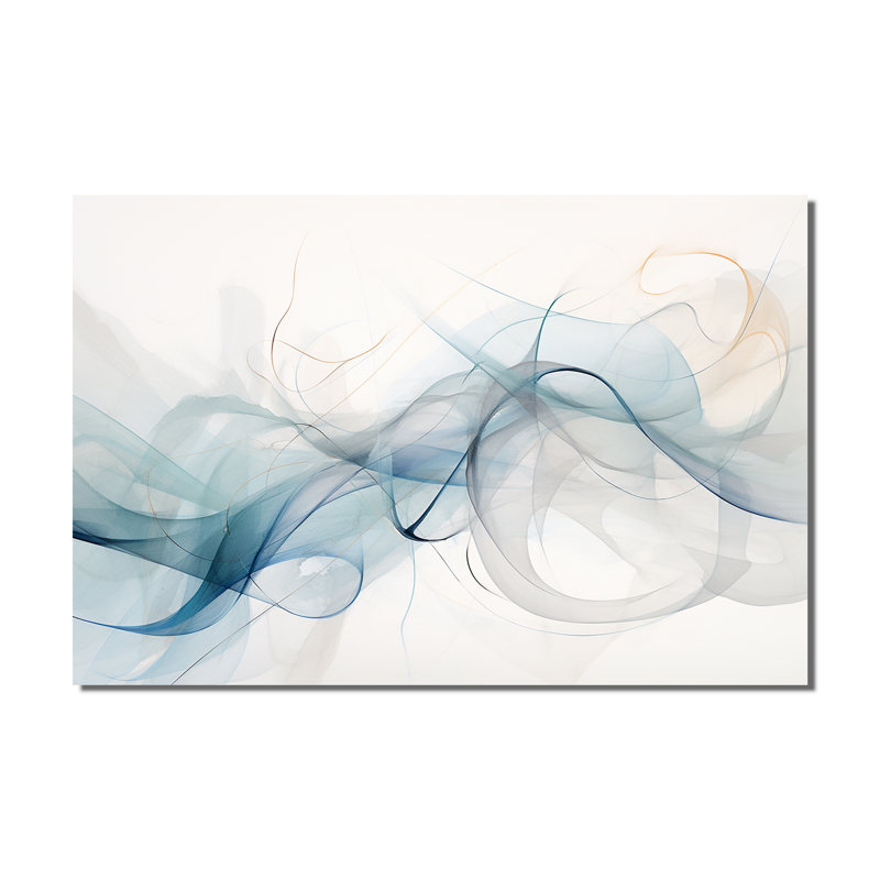 «White Grey Line Art Abstract Calligraphy», art mural