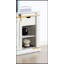 Console de style rustique blanc antique avec accents dorés, rangement spacieux et tablette pour l'élégance du salon