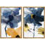 «Aquarelle, éclaboussures de marguerites bleues et jaunes, images murales botaniques, art moderne, chic et coloré», 2 pièces-98554249-98554250