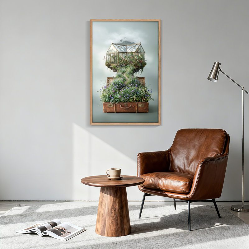 Ensemble de 1 tableau sur toile représentant un jardin flottant, 36"H x 24"W, Natural