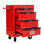 Armoire à outils multifonctionnelle 20 po à 4 tiroirs, avec roulettes, rouge et noir, glissières à roulement pour glissières en métal à ouverture douce, surface de rangement supplémentaire fréquemment utilisée
