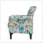 Chaise d'appoint Barnet en bleu pastel et floral gris avec pieds en bois massif-132760925