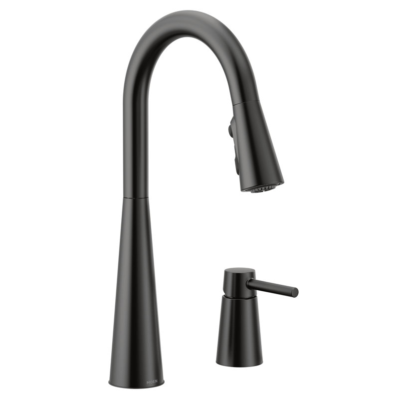 Sleek High Single Handle Kitchen Faucet, Matte Black