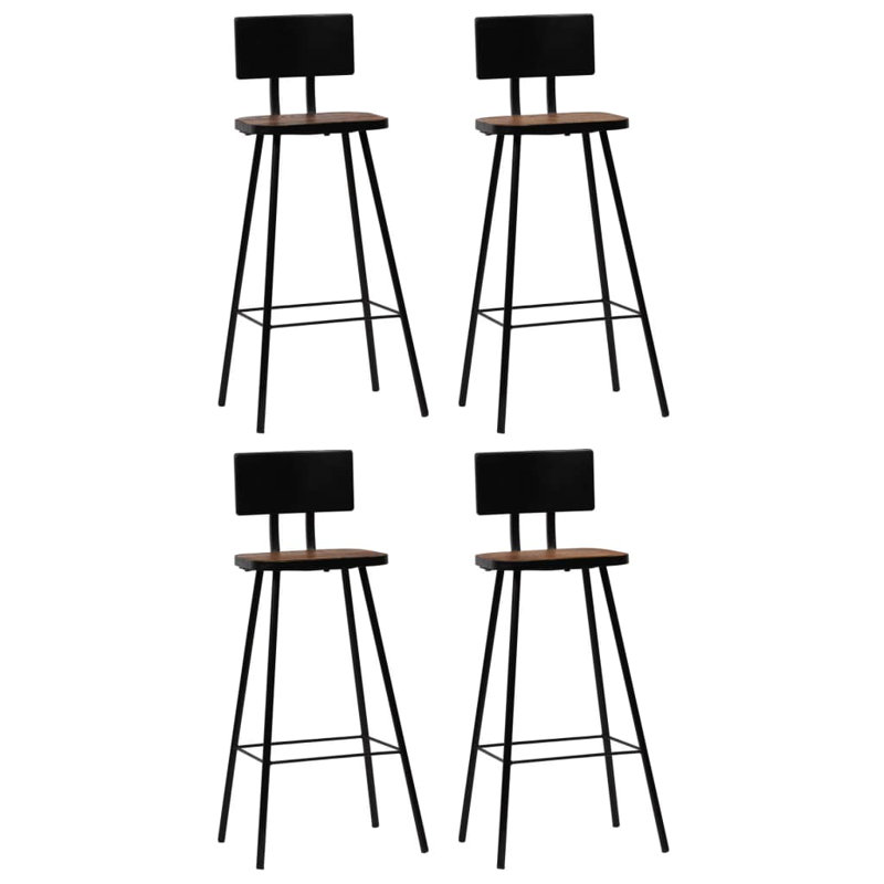Tabouret de bar Tabouret de bar à hauteur de comptoir pour pub en bois massif recyclé, 4